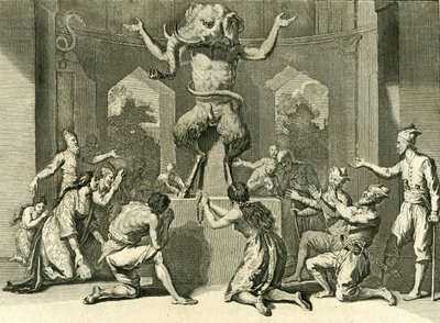 People of Ceylon Worshipping the God Ganesh, Giver of Wisdom, Health and Wealth, 1729 by Bernard Picart